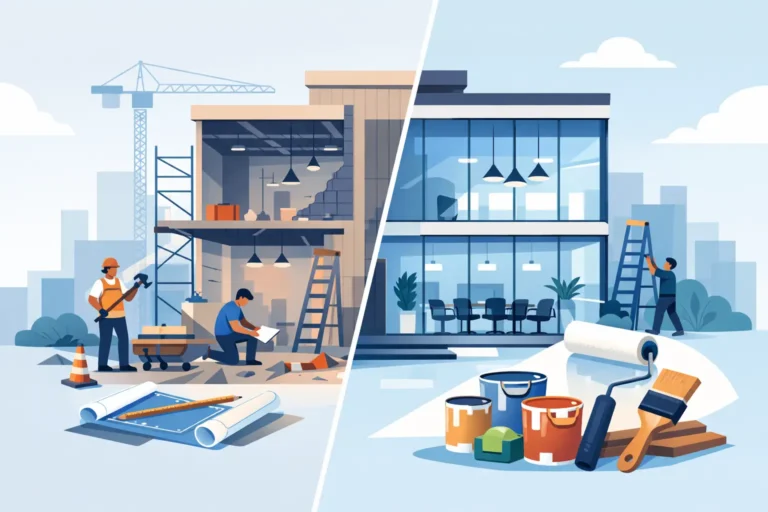 commercial remodel versus renovation explained featured
